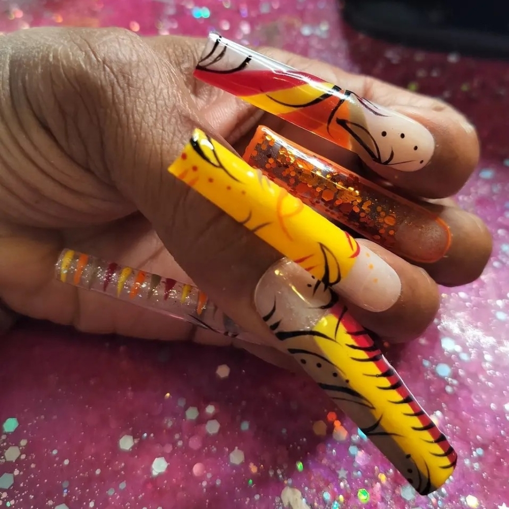 Autumn Falls Custom Nails